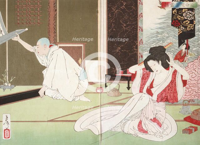 The Story of Priest Nitto at Emmeiin, 1885. Creator: Tsukioka Yoshitoshi.