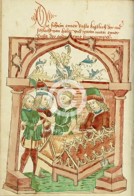 The Story of the Two Men and the Two Shrines; Barlaam und Josaphat, 1469. Creators: Hans Schilling, Diebolt Lauber.