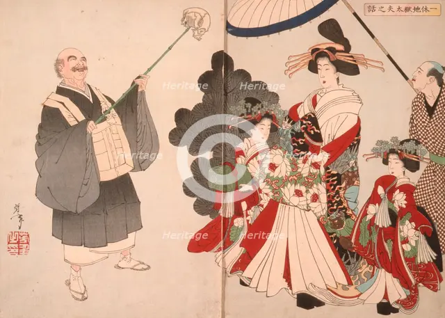The Story of the Courtesan Jigokudayu and Priest Ikkyu, 1886. Creator: Tsukioka Yoshitoshi.