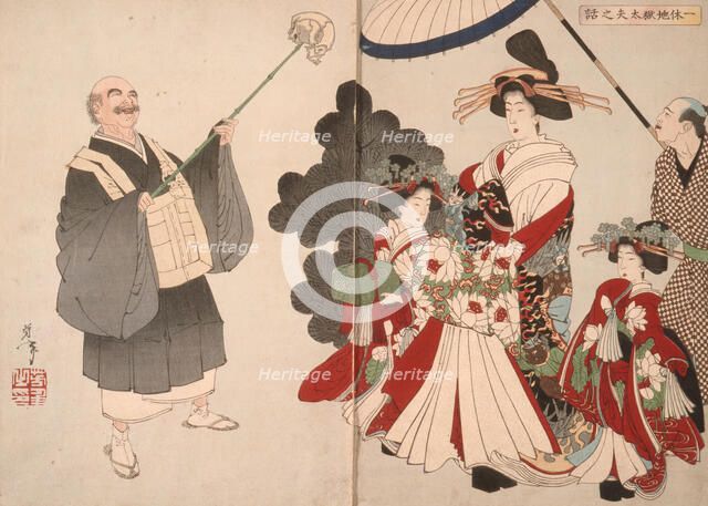 The Story of the Courtesan Jigokudayu and Priest Ikkyu, 1886. Creator: Tsukioka Yoshitoshi.