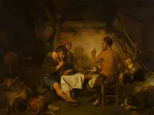 The Story of the Farmer and the Satyr from Aisopus Fables, mid-17th century. Creator: Gerbrand van den Eeckhout