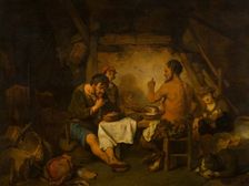 The Story of the Farmer and the Satyr from Aisopus Fables, mid-17th century. Creator: Gerbrand van den Eeckhout