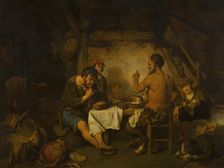 The Story of the Farmer and the Satyr from Aisopus Fables, mid-17th century. Creator: Gerbrand van den Eeckhout