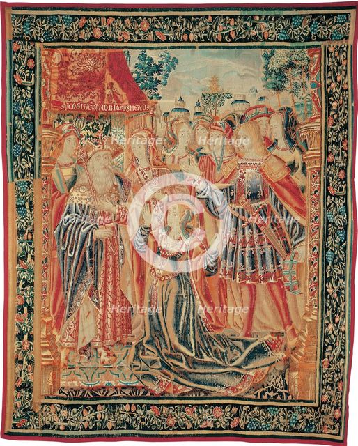 The Story of Troy. Cassandra intercedes before Priam to obtain a Pardon for Paris, c. 1520. Artist: Brussels Manufactory (1515-1525)