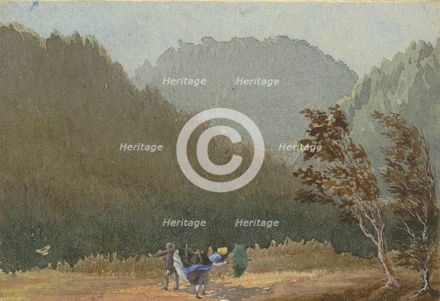 The Storm: Mountain Walkers Surprised by Storm, 19th century. Creator: Unknown.