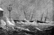 The Storm at Ryde, Tuesday, January 18: damage to the railway pier, 1881. Creator: Unknown