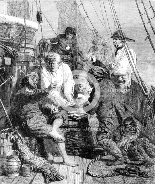 "The Storm at Sea", by J. Morgan, in Wallis's Collection at the French Gallery, 1861. Creator: W Thomas.