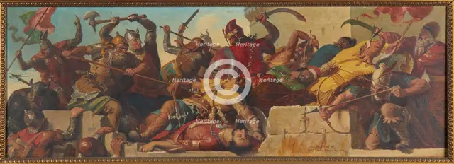 The storming of Melk by Margrave Leopold I of Babenberg, 1937. Creator: Pögl; Josef (1867-1945).