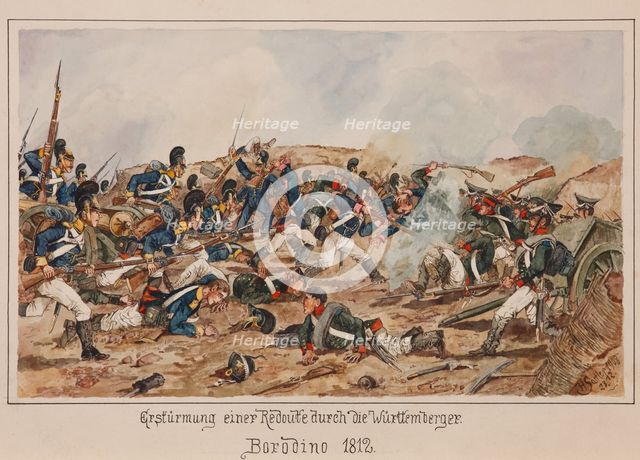 The storming of a Redoubt by the Wurttemberg troops. Borodino 1812.