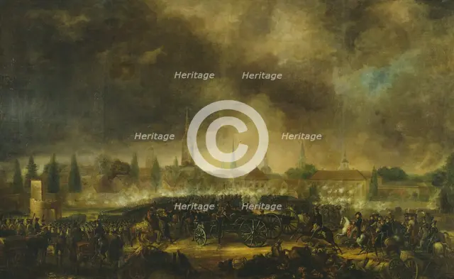 The Storming of Leipzig, 1818. Creator: Per Krafft the Younger.