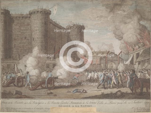 The Storming of the Bastille on 14 July 1789, 1789. Artist: Anonymous  