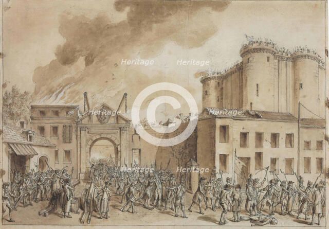 The Storming of the Bastille on 14 July 1789. Creator: Desrais, Claude Louis (1746-1816).