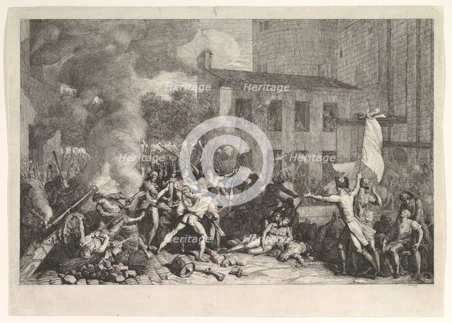 The Storming of the Bastille on 14 July 1789 (Prise de la Bastille le 14 juillet 1789), ca. 1793. Creator: Charles Thevenin.