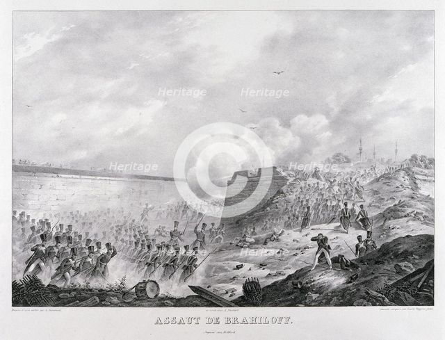 The storming the Brailov fortress on June 15, 1828, 1829. Artist: Beggrov, Karl Petrovich (1799-1875)