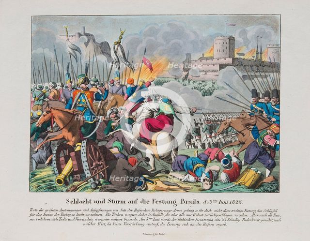The storming the Brailov fortress on June 15, 1828, c. 1830. Artist: Anonymous  