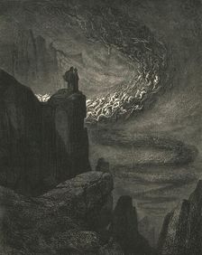 The stormy blast of hell with restless fury drives the spirits on c1890. Creator: Gustave Doré