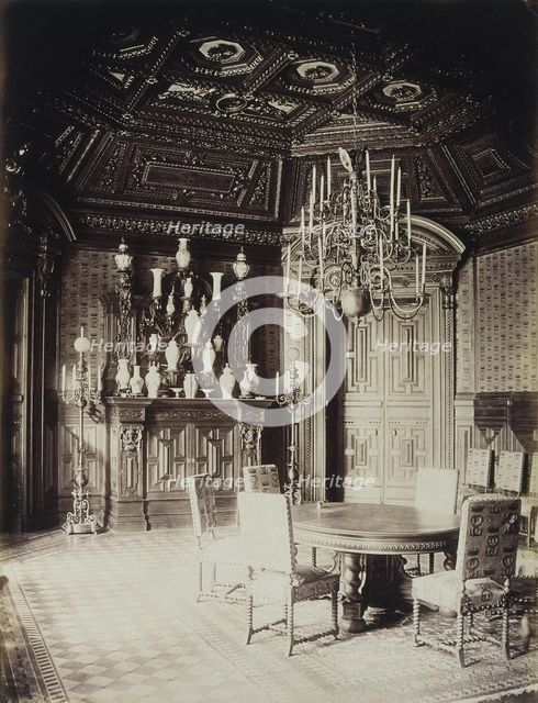 The Stroganov palace in Saint Petersburg. The dining room, 1860s. Artist: Bianchi, Giovanni (1812-1893)