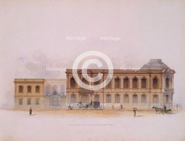 The Stroganov Palace in Saint Petersburg. Facade, 1863. Artist: Mayblum, Jules (19th century)