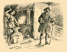 The strokes of his hammer on the anvil kept time to his song (1907). Creator: Unknown