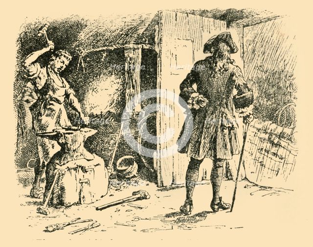 'The strokes of his hammer on the anvil kept time to his song', (1907). Creator: Unknown.
