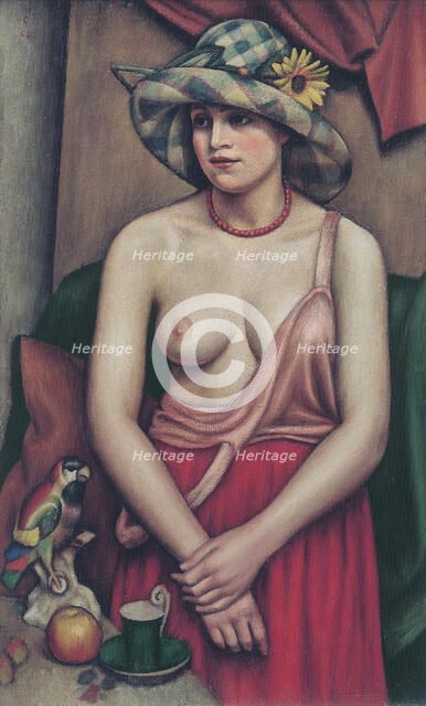 The straw hat, 1924. Creator: Mark Gertler.