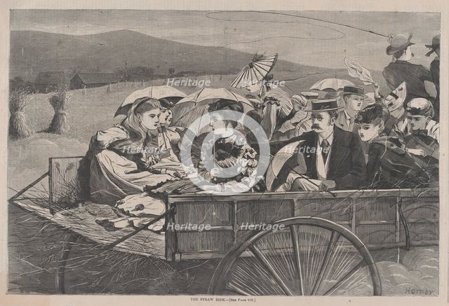 The Straw Ride (Harper's Bazar, Vol. II), September 25, 1869. Creator: Unknown.