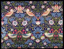 The Strawberry Thief textile designed by William Morris, 1883. Artist: William Morris