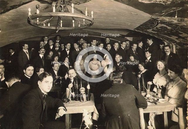 The Stray Dog Cabaret in Saint Petersburg, 1913.