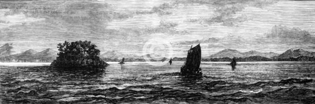 The Straits of Sunda, as seen after leaving Anjer, 1883. Creator: Unknown.