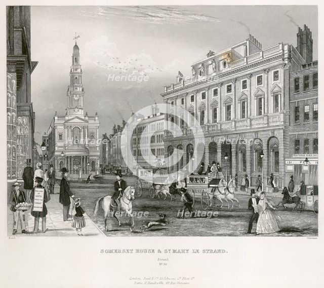 The Strand, Westminster, London, mid 19th century. Artist: Unknown.