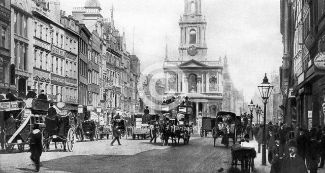 The Strand as it was in the days of Hansom cabs and tall hats, London, (1935). Artist: Unknown
