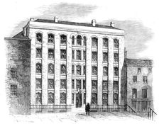 The "Strand Buildings" (Model Lodging-House) to be erected in Eagle-Court, 1857. Creator: Unknown