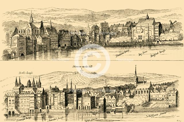 'The Strand from the Thames, Sixteenth Century', (1881). Creator: Unknown.