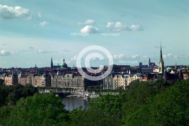 The Strandvagen seen from Skansen, in Stockholm, 19th century. Artist: Unknown