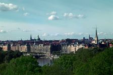 The Strandvagen seen from Skansen, in Stockholm, 19th century