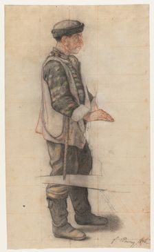 The Stretcher Bearer (Study for "Le Couvreur tombé"), 1876. Creator: François Bonvin (French, 1817-1887)