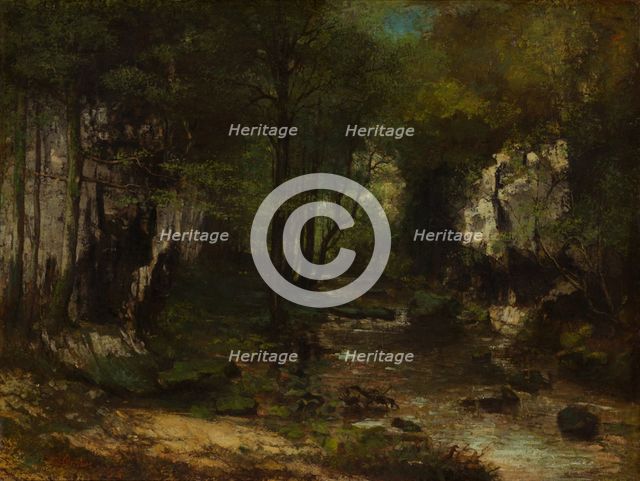 The Stream (Le Ruisseau du Puits-Noir; vallée de la Loue), 1855. Creator: Gustave Courbet.