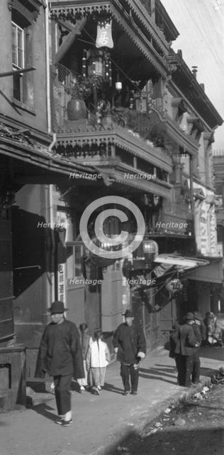 The street of painted balconies, Chinatown, San Francisco, between 1896 and 1906. Creator: Arnold Genthe.