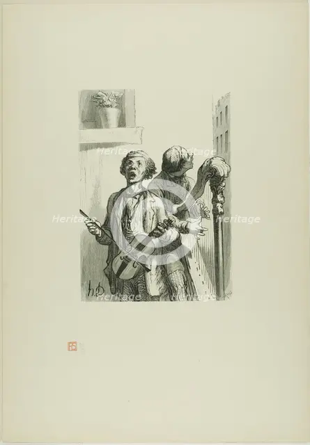 The Street Singers, 1862, printed 1920. Creator: Charles Maurand.