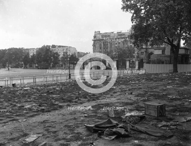 The streets after the Coronation of Elizabeth II, London, 2nd June 1953.  Creator: Arthur Charles Kirby Ware.