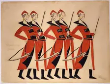 The Streltsy. Costume design for the opera The Life for the Tsar by M. Glinka, 1913. Creator: Tatlin, Vladimir Evgraphovich (1885-1953)