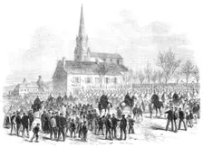 The Strike at the Creuzot Ironworks: arrival of the Lancers, 1870. Creator: Unknown