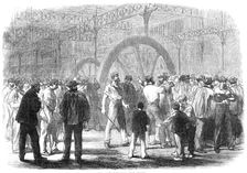 The Strike at the Creuzot Ironworks: workmen resisting the strike, 1870. Creator: Unknown