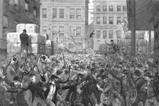 'The Strike at Sydney; Wool being conveyed by the Owners with the help of Friends and Special Const Creator: Unknown