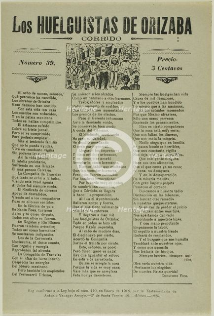 The Strikers of Orizaba, 1918. Creator: José Guadalupe Posada.