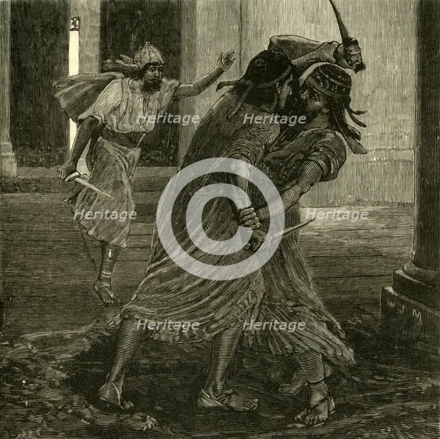 'The Struggle Between Gomates and Gobryas', 1890.   Creator: Unknown.