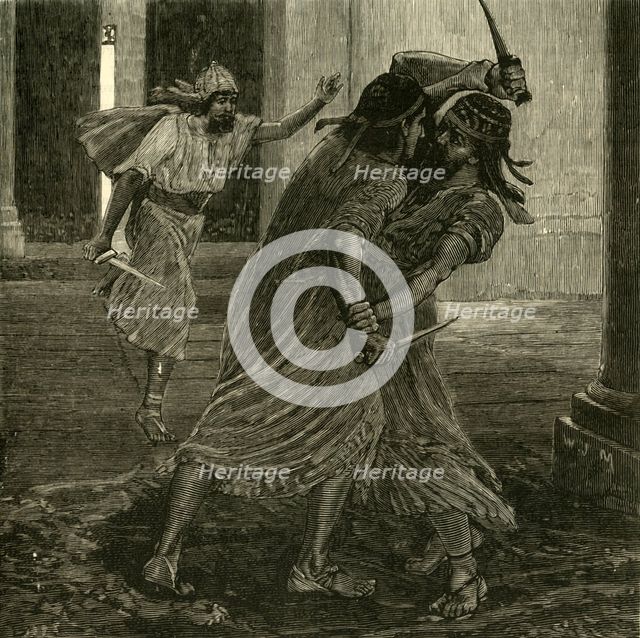 'The Struggle Between Gomates and Gobryas', 1890.   Creator: Unknown.