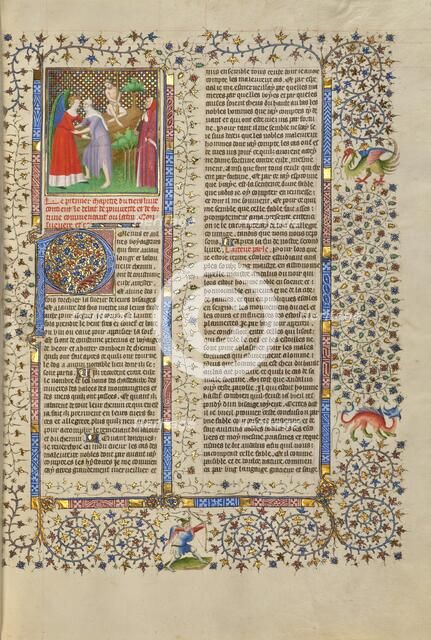 The Struggle between Fortune and Poverty; Des cas des nobles hommes et femmes, about 1413-1415. Creators: Boucicaut Master, Workshop of the Boucicaut Master.