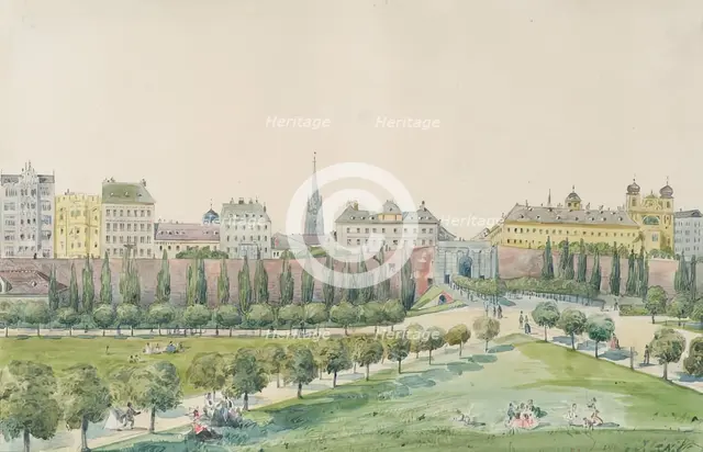 The Stubenbastei and the Stubentor in Vienna, undated. Creator: Emil Hutter.