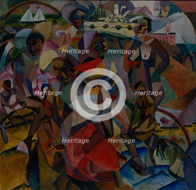 The study of symbolic similarities in the portrait of Marianna Lentulova, 1912. Artist: Lentulov, Aristarkh Vasilyevich (1882-1943)